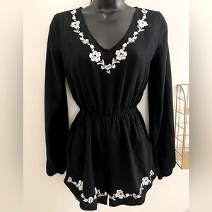 Abercrombie & Fitch Black Long Sleeve Romper
